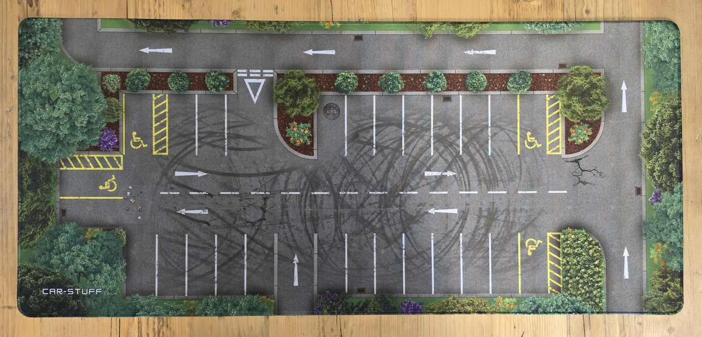 Realistic Car Park Play Mat – 1:64 Scale